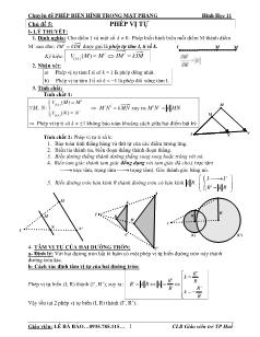 Chuyên đề Phép biến hình trong mặt phẳng Hình học 11 - Chủ đề 5: Phép vị tự