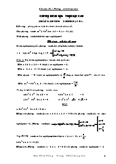 Chuyên đề : Phương trình bậc cao