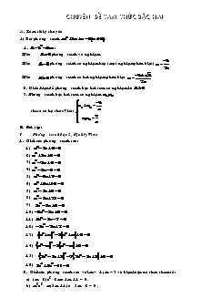 Chuyên đề Tam thức bậc hai
