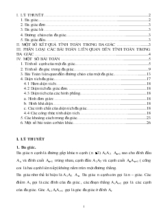 Công thức các bài tập về đa giác