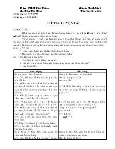 Đại số 9 - Tiết 26: Luyện tập