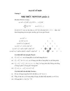 Đại số tổ hợp - Chương V: Nhị thức Newton