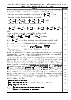Đáp án và hướng dãn chấm thi học sinh giỏi thực hành giải toán trên máy tính casio năm học 2007 - 2008