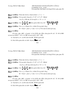 Đề chọn học sinh giỏi lớp 8 vòng 2 năm học 2013 – 2014 trường THCS Bình Định