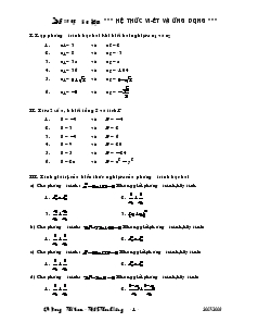 Đề cương ôn tập Hệ thức Vi-ét và ứng dụng
