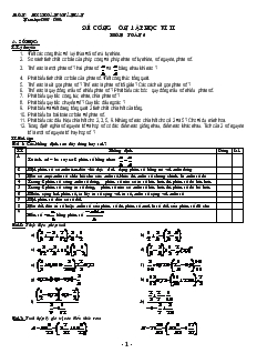 Đề cương ôn tập học kì II môn toán 6