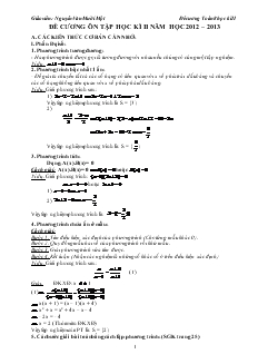 Đề cương ôn tập học kì II năm học 2012 – 2013