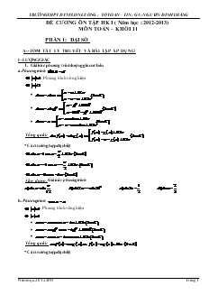 Đề cương ôn tập học kỳ I (năm học: 2012-2013) môn Toán khối 11
