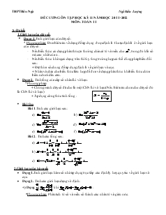 Đề cương ôn tập học kỳ II năm học 2011-2012 môn: Toán 11