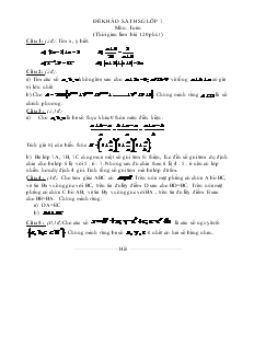 Đề khảo sát học sinh giỏi Lớp 7 Môn Toán