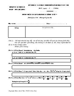 Đề khảo sát học sinh giỏi Năm học 2007-2008 - Môn: Giải toán trên máy tính - Lớp 9 Đề 7