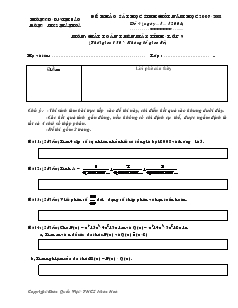 Đề khảo sát học sinh giỏi Năm học 2007-2008 - Môn: Giải toán trên máy tính - Lớp 9 Đề 4