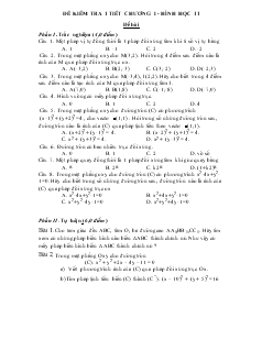 Đề kiểm tra 1 tiết chương I - Hình học 11