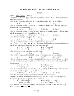 Đề kiểm tra 1 tiết chương I - Hình học 11