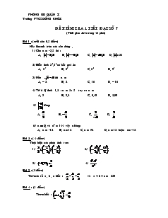Đề kiểm tra 1 tiết Đại số 7 Trường THCS Đồng Khởi