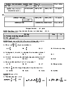 Đề kiểm tra 1 tiết Đại số 7 Trường THCS Khuỳnh Khương Ninh