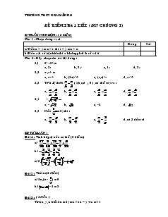 Đề kiểm tra 1 tiết Đại số 7 Trường THCS Nguyễn Du