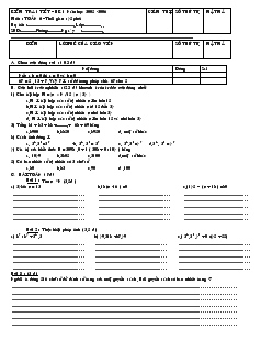 Đề kiểm tra 1 tiết Học kì I Số học 6 Trường THCS Chu Văn An