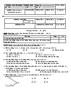 Đề kiểm tra 1 tiết môn Hình học 7 Chương 1 Trường THCS Khuỳnh Khương Ninh