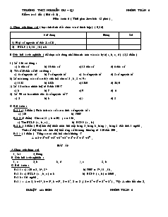 Đề kiểm tra 1 tiết Số học 6 Chương I Trường THCS Nguyễn Du