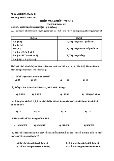 Đề kiểm tra 1 tiết Số học 6 Trường THCS Đức Trí