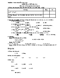 Đề kiểm tra 1 tiết Số học 6 Trường THCS Nguyễn Du