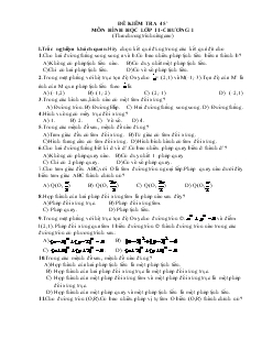 Đề kiểm tra 45’ môn Hình học lớp 11 - Chương I