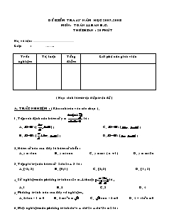 Đề kiểm tra 45 năm học 2007 - 2008 môn: Toán 11