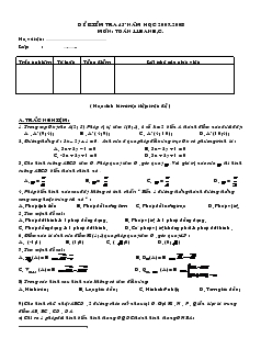 Đề kiểm tra 45 năm học 2007- 2008 môn: Toán 11