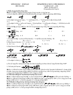 Đề kiểm tra chất lượng học kì II năm học 2007 – 2008 môn: Toán lớp 11