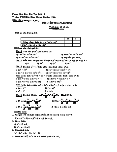 Đề kiểm tra chương 1 môn Đại số 8 Trường THCS Khuỳnh Khương Ninh