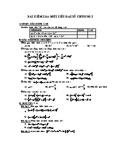 Đề kiểm tra chương 1 môn Đại số 8 Trường THCS Văn Lang