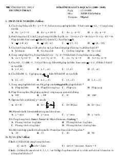Đề kiểm tra giữa học kỳ I (năm 2008 - 2009) Toán 11 (cơ bản)