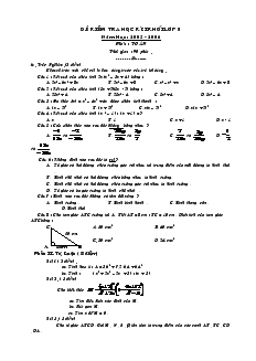 Đề kiểm tra học kì I khối lớp 8 năm học: 2005 - 2006 môn: Toán