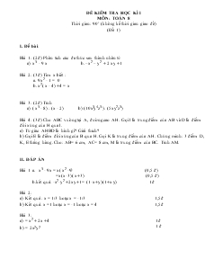Đề kiểm tra học kì I môn: Toán 8