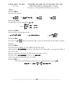 Đề kiểm tra học kì II năm học 2012-2013 môn: Toán khối 11 (chương trình cơ bản) trường THPT Lộc Bình