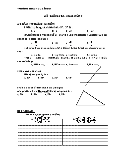 Đề kiểm tra học kỳ I Môn Toán 7 Trường THCS Nguyễn Du