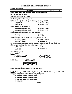 Đề kiểm tra học kỳ I Môn Toán 7 Trường THCS Trần Văn Ơn