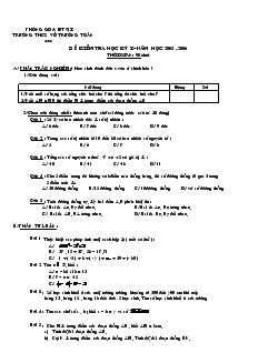 Đề kiểm tra học kỳ I Toán 6 Năm học 2005 -2006