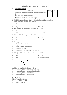 Đề kiểm tra học kỳ I Toán 6 Trường THCS Khuỳnh Khương Ninh