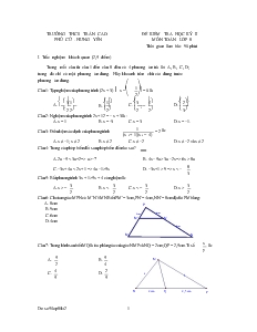 Đề kiểm tra học kỳ II môn Toán lớp 8 trường THCS Trần Cao Phù Cừ - Hưng Yên