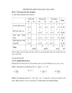 Đề kiểm tra môn Toán, học kỳ II lớp 8 - Đề số 1