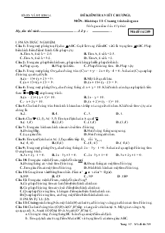 Đề kiểm tra viết chương I môn: Hình học 11 - Chương trình nâng cao thời gian làm bài: 45 phút - Mă đề thi 209