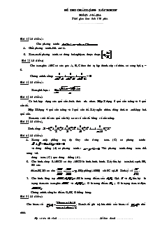 Đề thi chất lượng lớp khtn môn: Toán 11