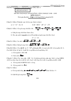 Đề thi chọn học sinh giỏi huyện năm học 2008 – 2009 môn Toán 9