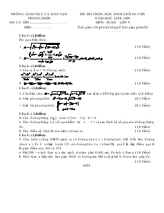 Đề thi chọn học sinh giỏi huyện năm học 2008-2009 môn: Toán - lớp 9