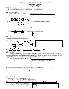 Đề thi giải Toán bằng máy tính casio THCS năm học 2006 - 2007 thời gian: 150 phút