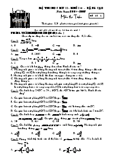 Đề thi học kỳ II khối 11 nâng cao năm học: 2007 - 2008