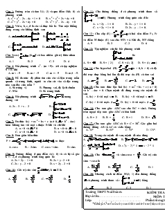 Đề thi học kỳ II môn Toán 11