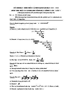 Đề thi học sinh giỏi cấp huyện Năm học 2004 - 2005 môn thi: giải toán nhanh bằng máy tính casio - Lớp 9